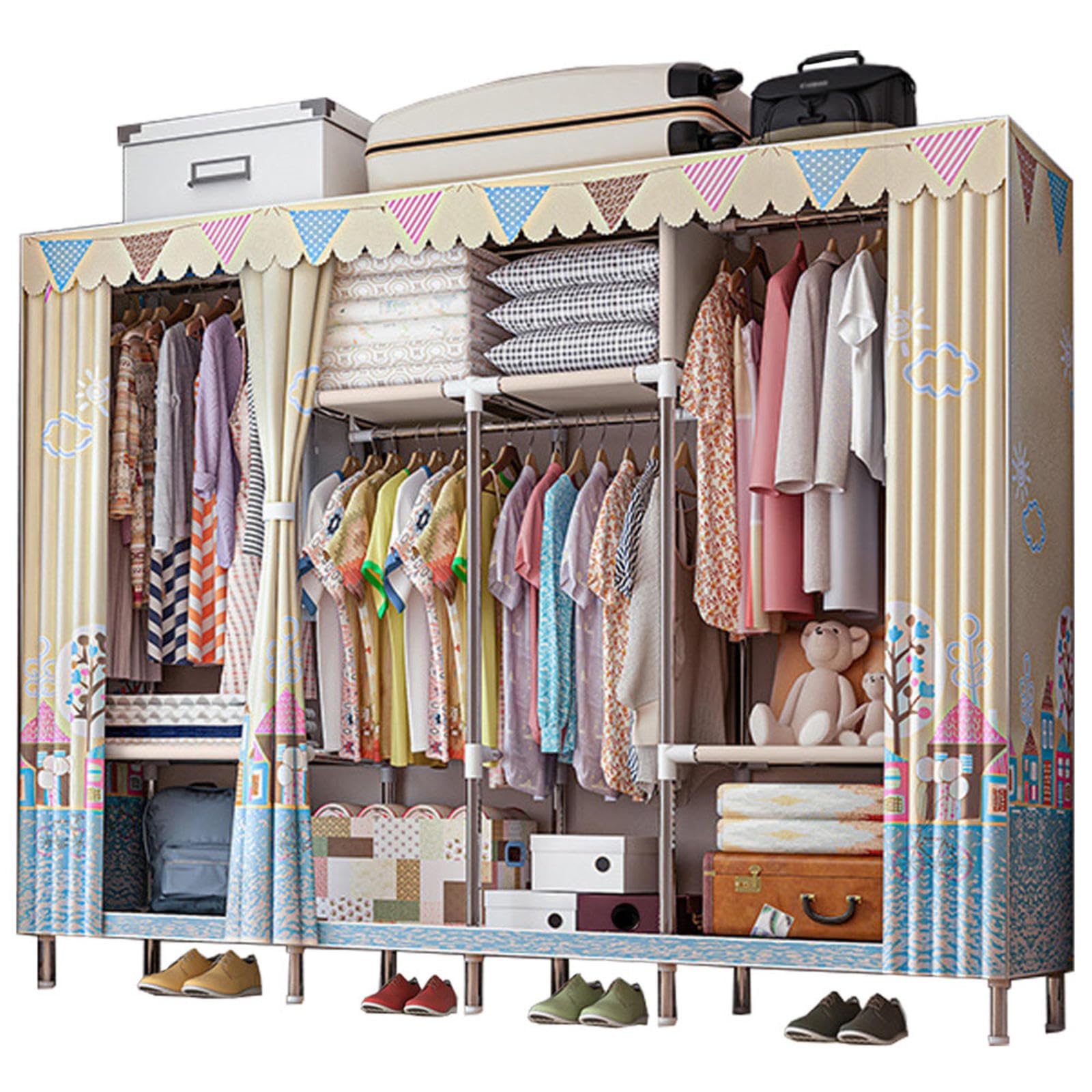 Amazon.com: Portable Clothes Closet Fabric Wardrobe 245x45x172cm